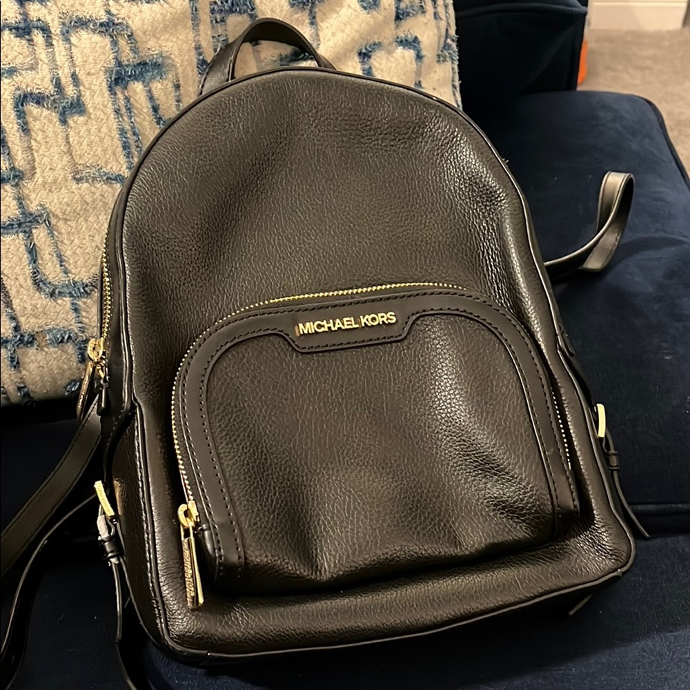 Michael Kors Black Leather Backpack
